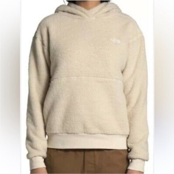The North Face Cream Pullover Sherpa Soft Hoodie Sweatshirt Women’s Size Medium - Picture 1 of 7